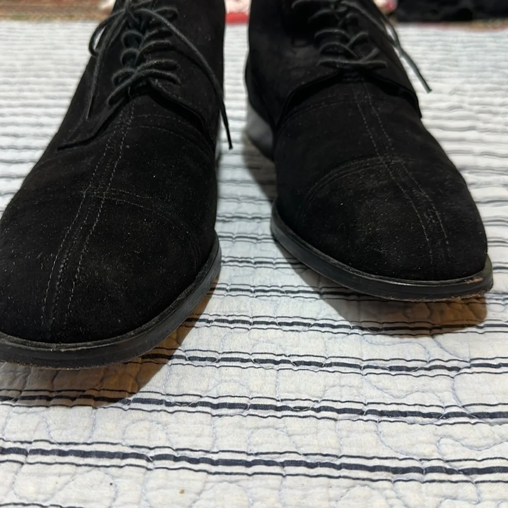 Stracam Italy Black  Suede Panels Dress Oxford Shoes size 8.5 - Picture 6 of 16